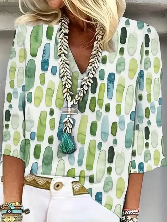 Katoenen zomerblouse voor dames met boho-print