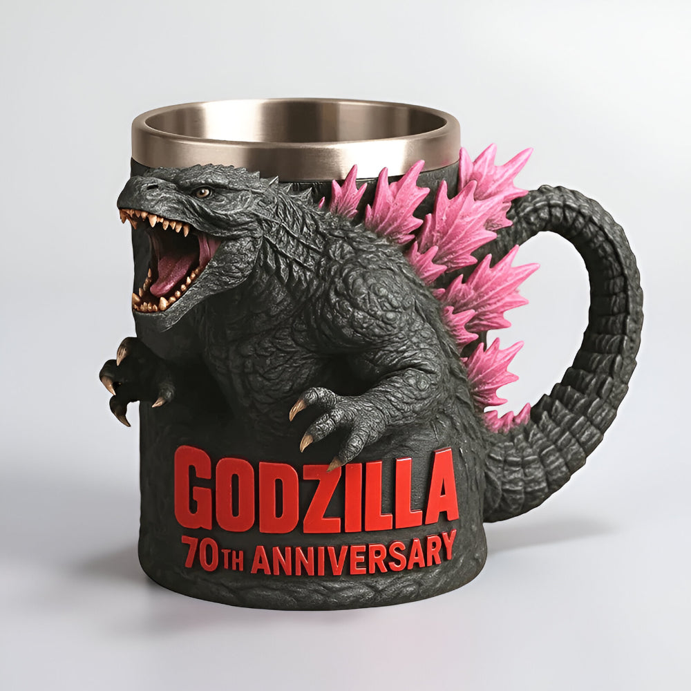 Keramische 3D-koffiemok met monsterfiguur