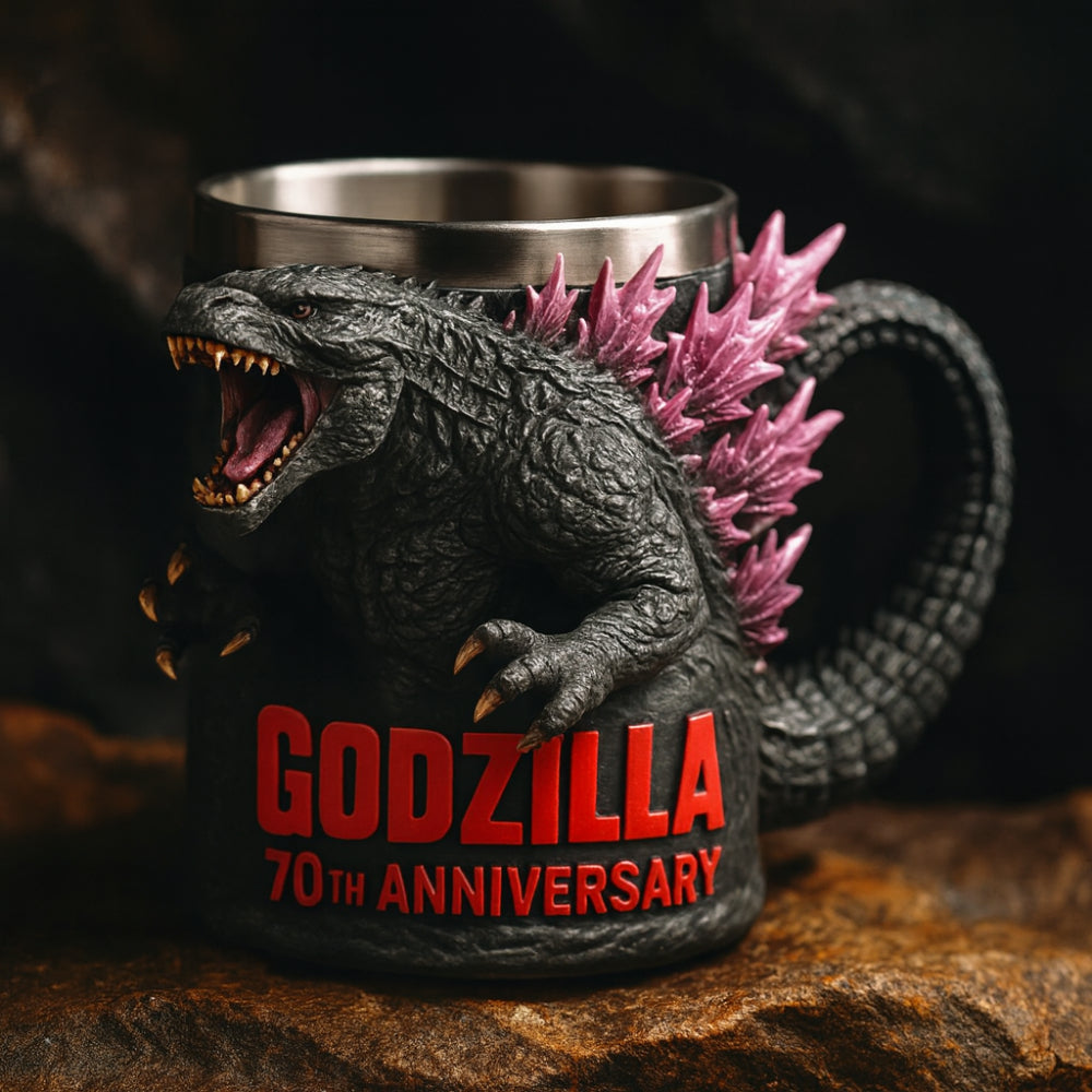 Keramische 3D-koffiemok met monsterfiguur