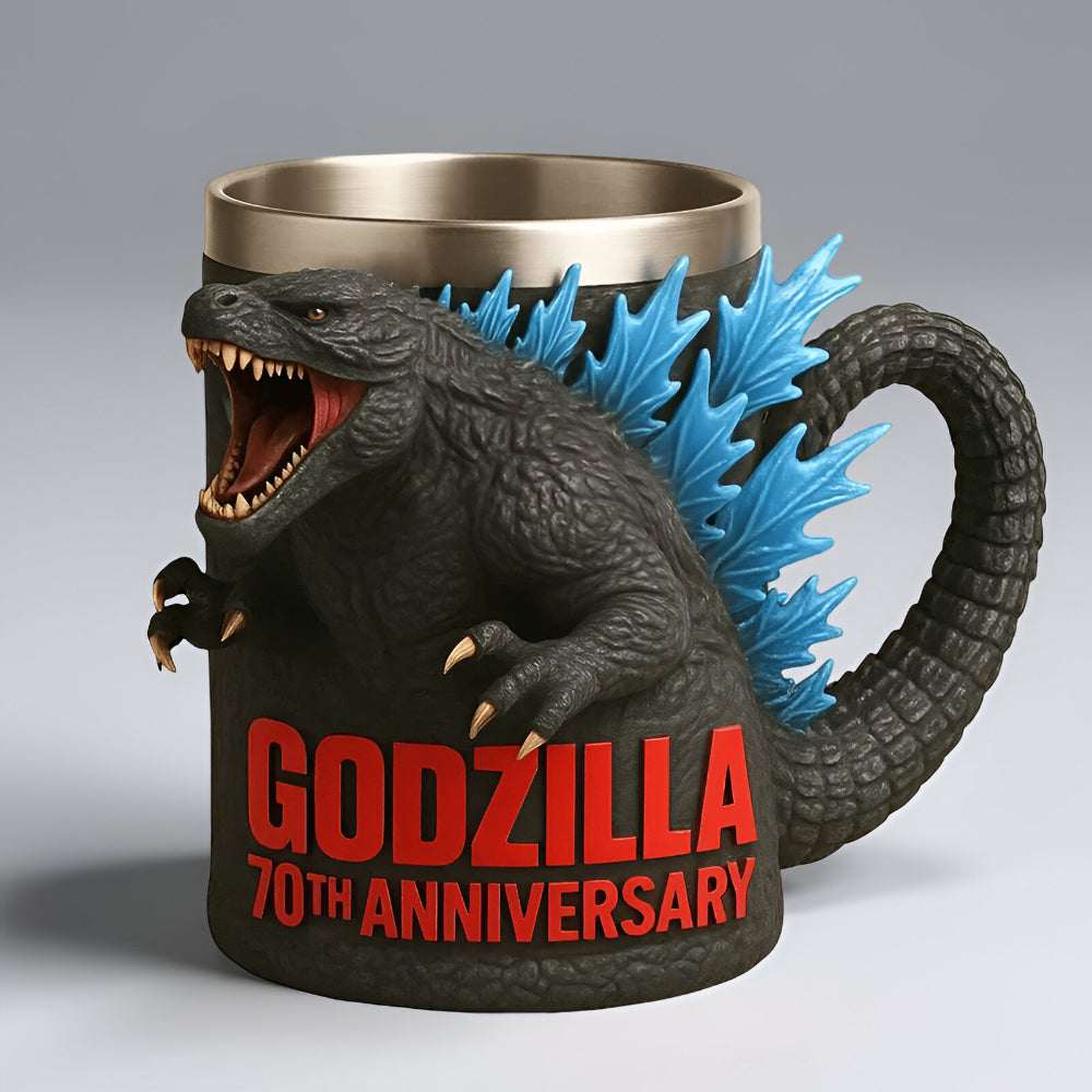 Keramische 3D-koffiemok met monsterfiguur