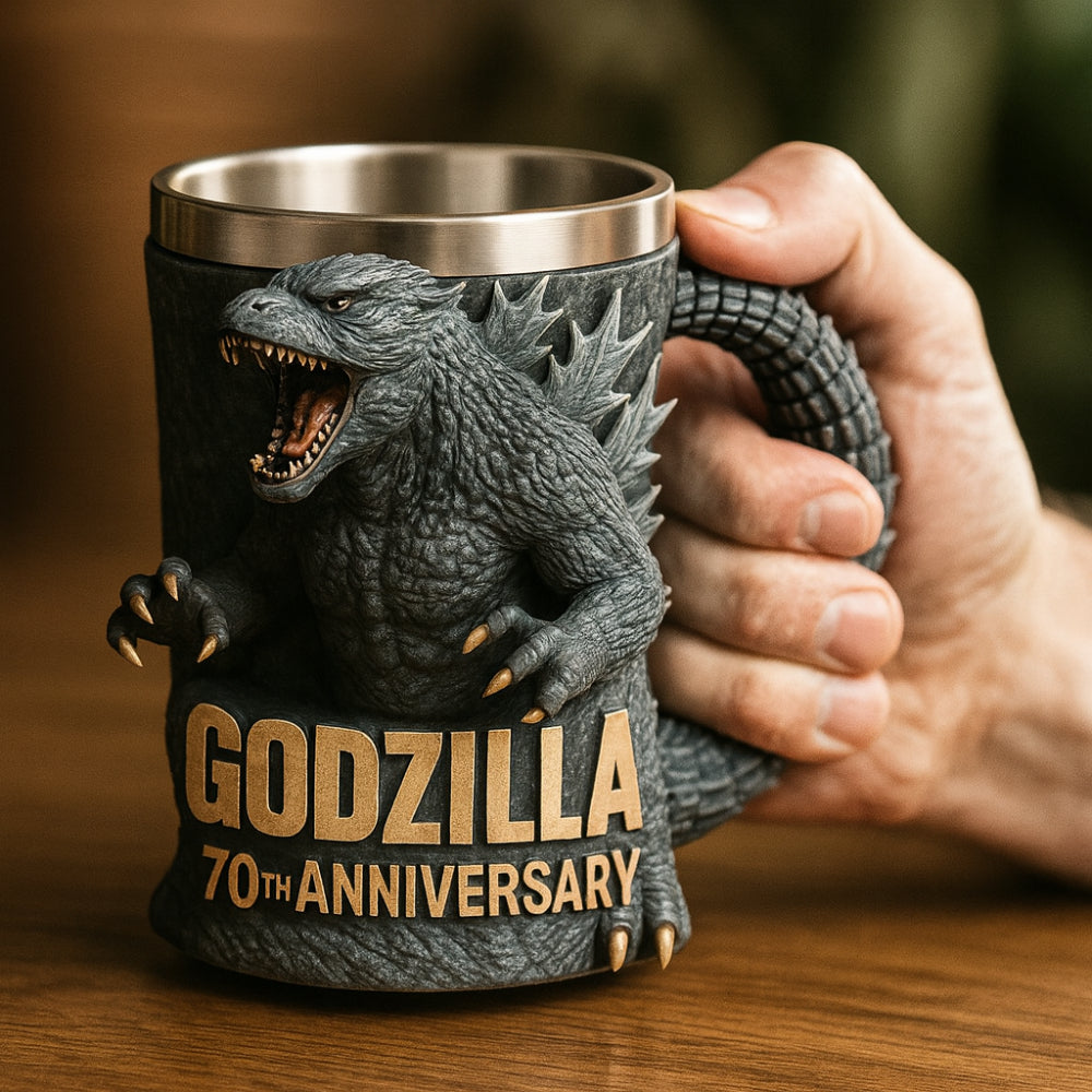 Keramische 3D-koffiemok met monsterfiguur