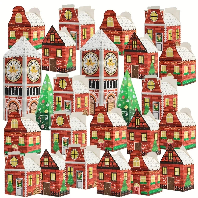 Kerst-adventskalender doosjes – Feestelijke geschenkverpakking met peperkoekhuis-design