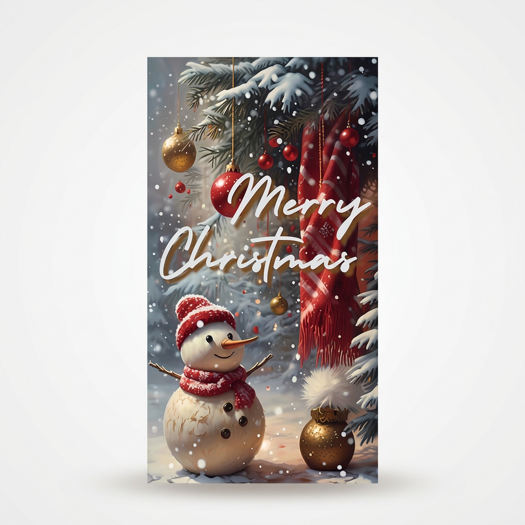 Kerstdeurbanner met kerstman en rendier