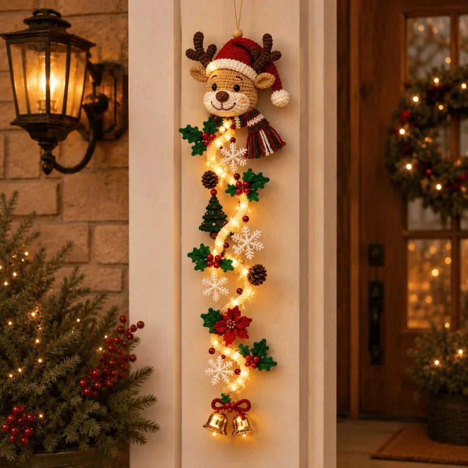 Kerst-deurhanger | Handgemaakt met 6 feestelijke lichtdesigns