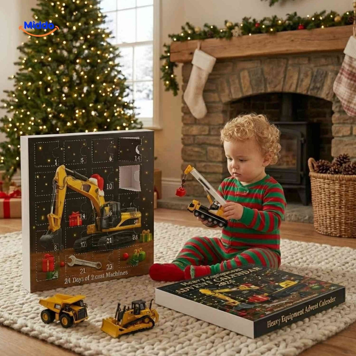 Kerstadventskalender - Bouwvoertuigen, 24 Verrassingen & Plezier