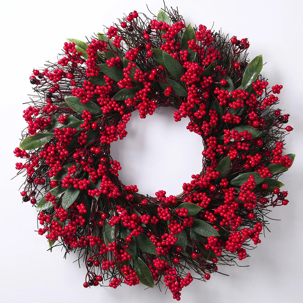 Kerstkransen met rode bessen