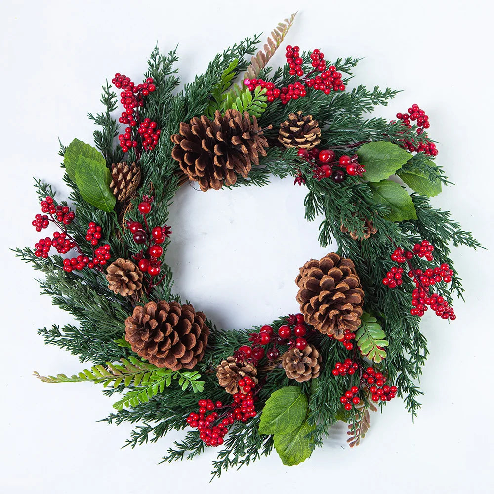 Kerstkransen met rode bessen