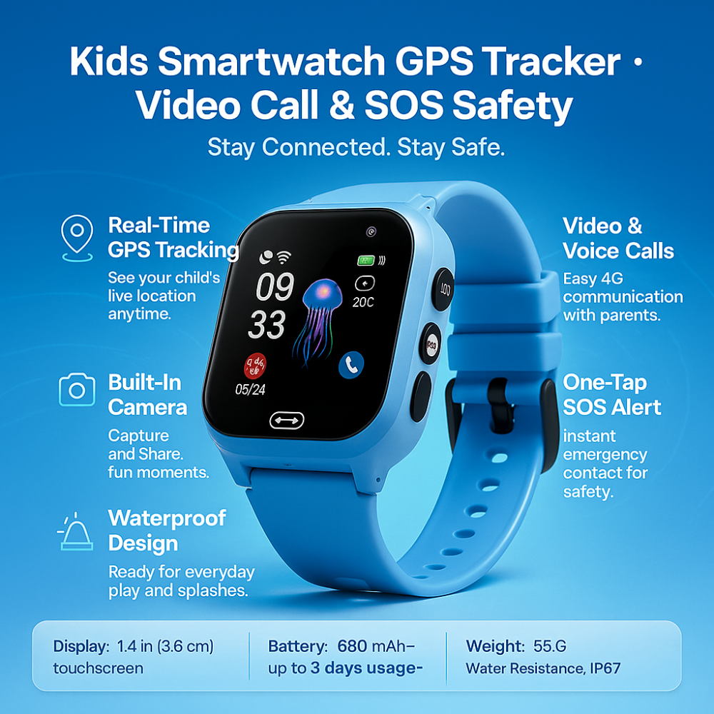 Kinder Smartwatch met GPS en Videobellen