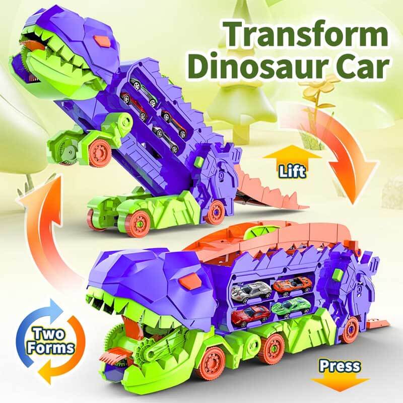 Kinder Speelset - Transformeerbare Dinosaurus Vrachtwagen met Speelgoedauto's