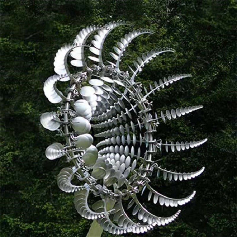 Kinetische metalen windwijzer van roestvrij staal - Magische windmolen