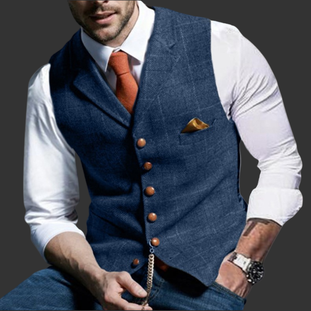 Klassiek Formeel Gilet met Revers en Knoopsluiting
