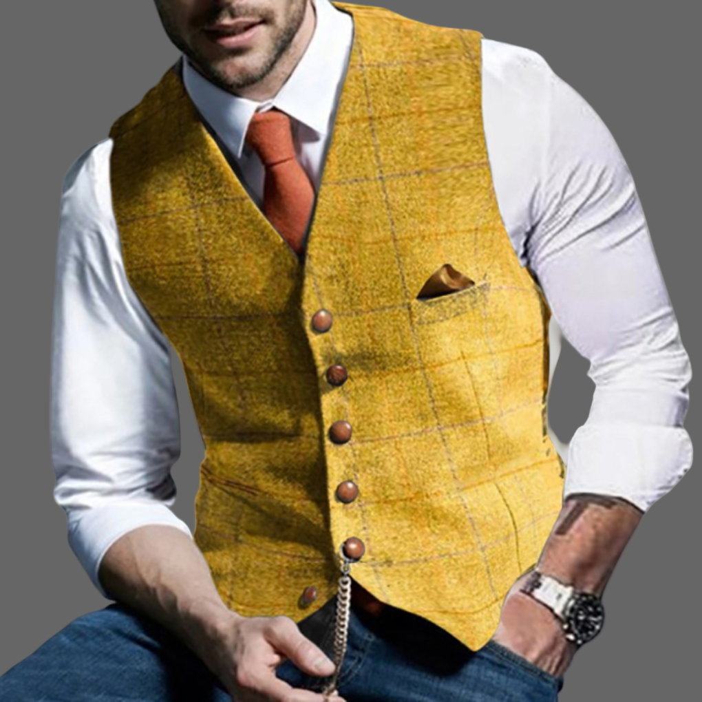 Klassiek Formeel Gilet met Revers en Knoopsluiting