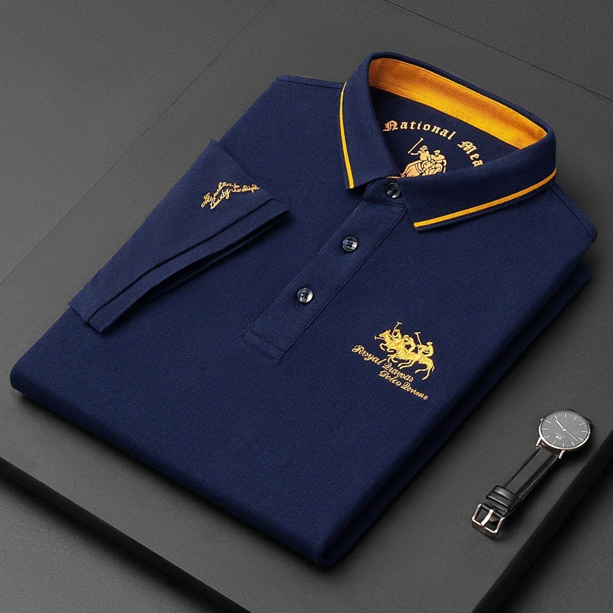 Klassiek poloshirt voor heren met borduursel