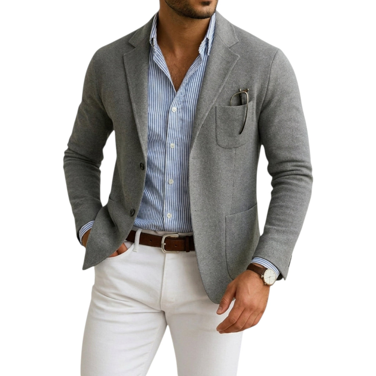 Klassieke herenblazer met kraag