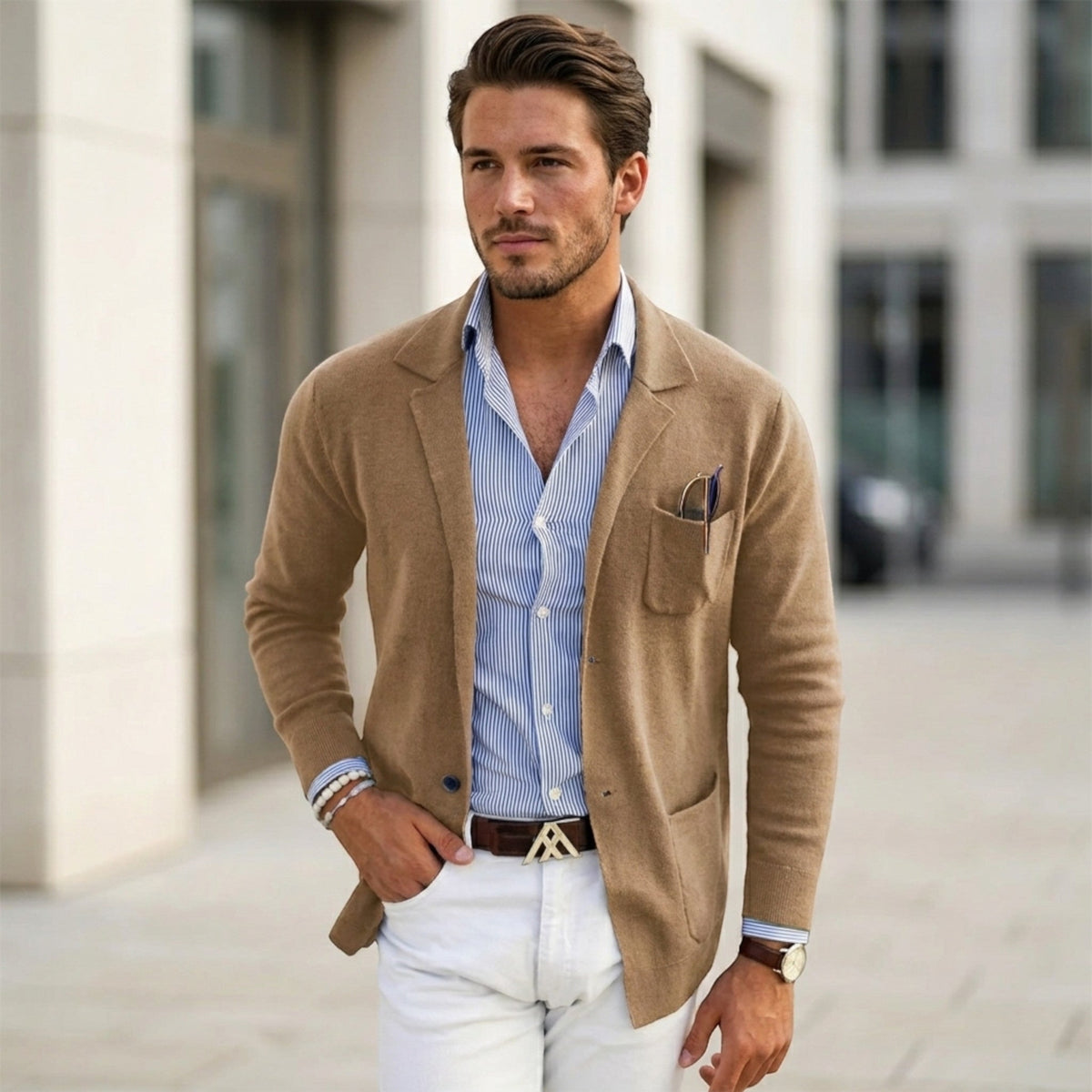 Klassieke herenblazer met kraag