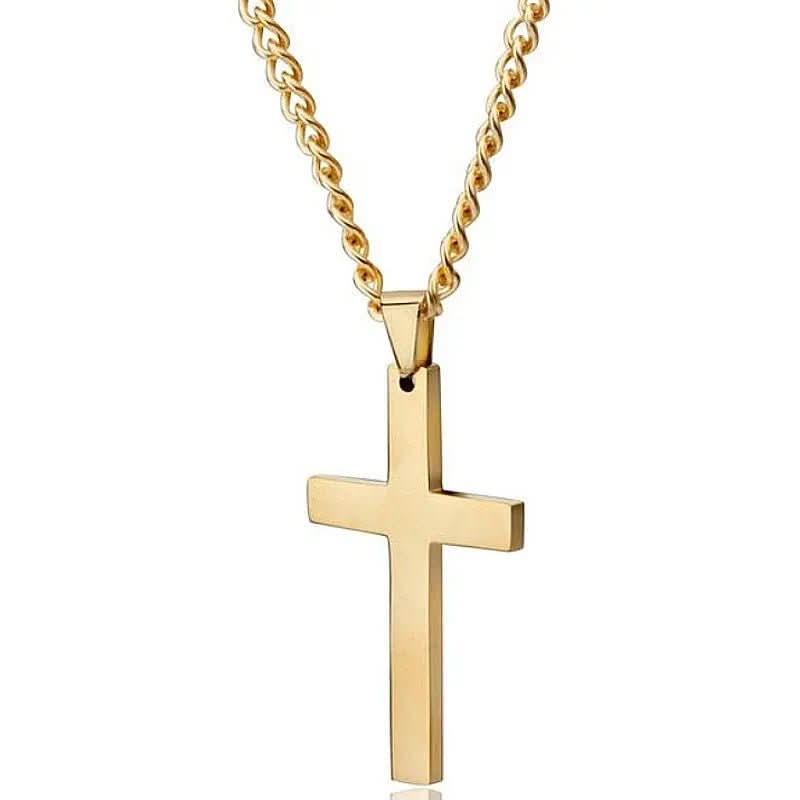 Klassieke herenketting met kruishanger van roestvrij staal