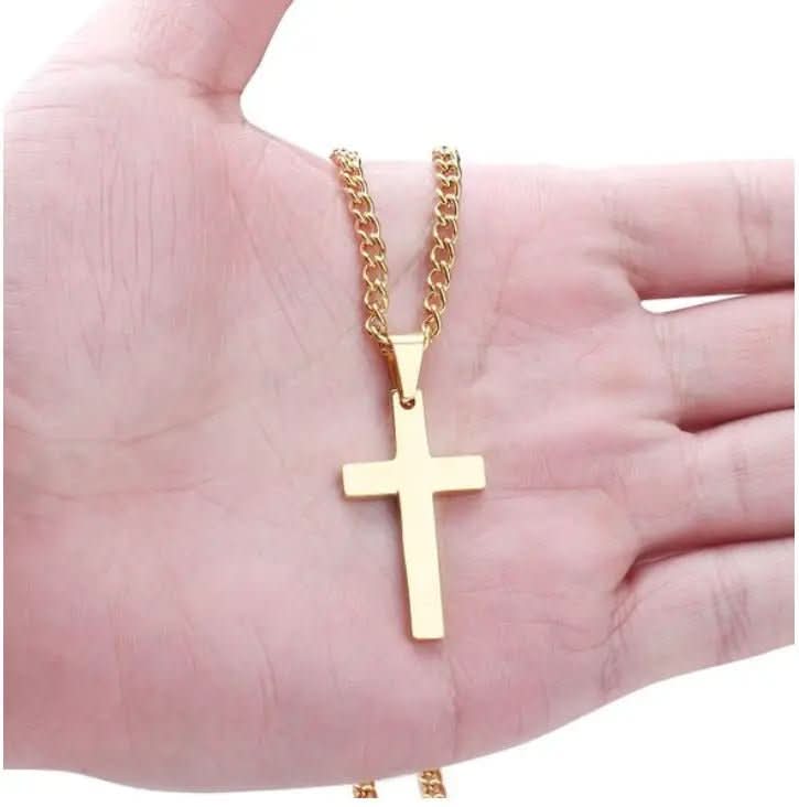 Klassieke herenketting met kruishanger van roestvrij staal