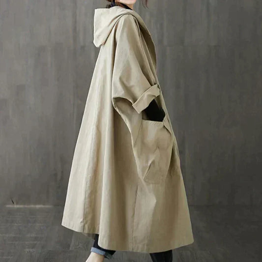 Klassieke oversized trenchcoat voor dames met riem