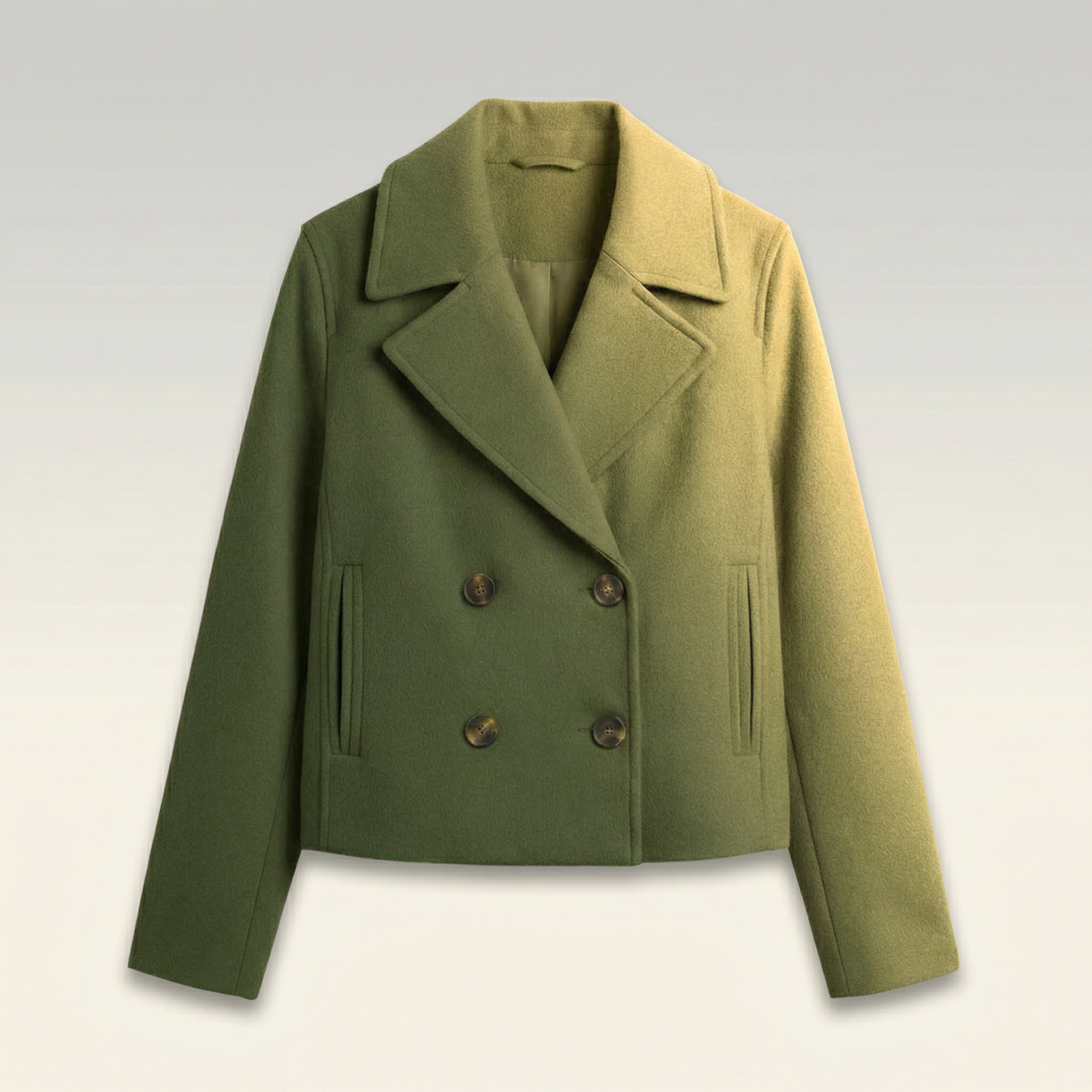 Kort Double-Breasted Damesjack | Glad Polyester | Lente & Najaarsjas