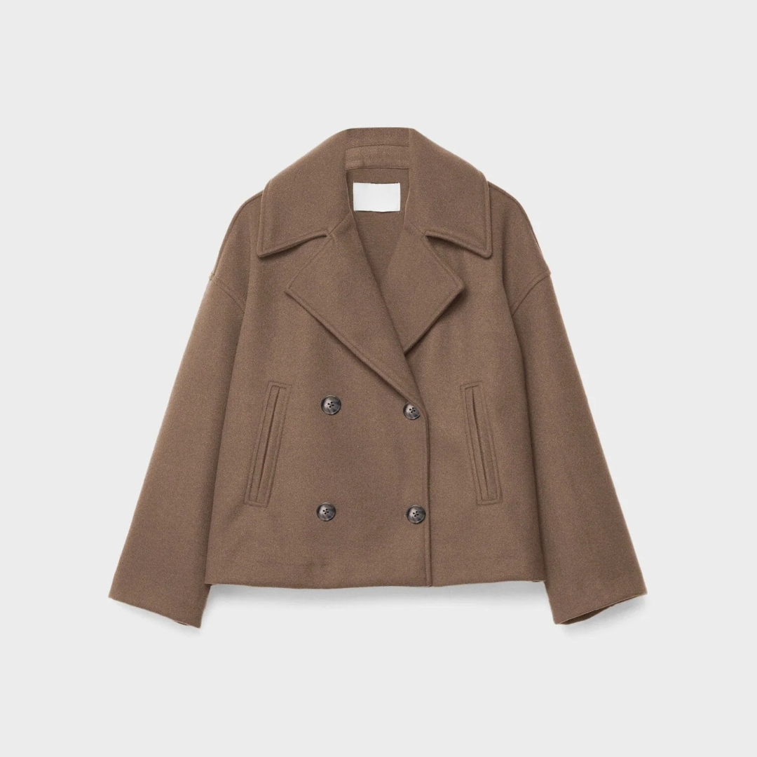 Kort dubbelborstig damesjack voor de herfst & winter