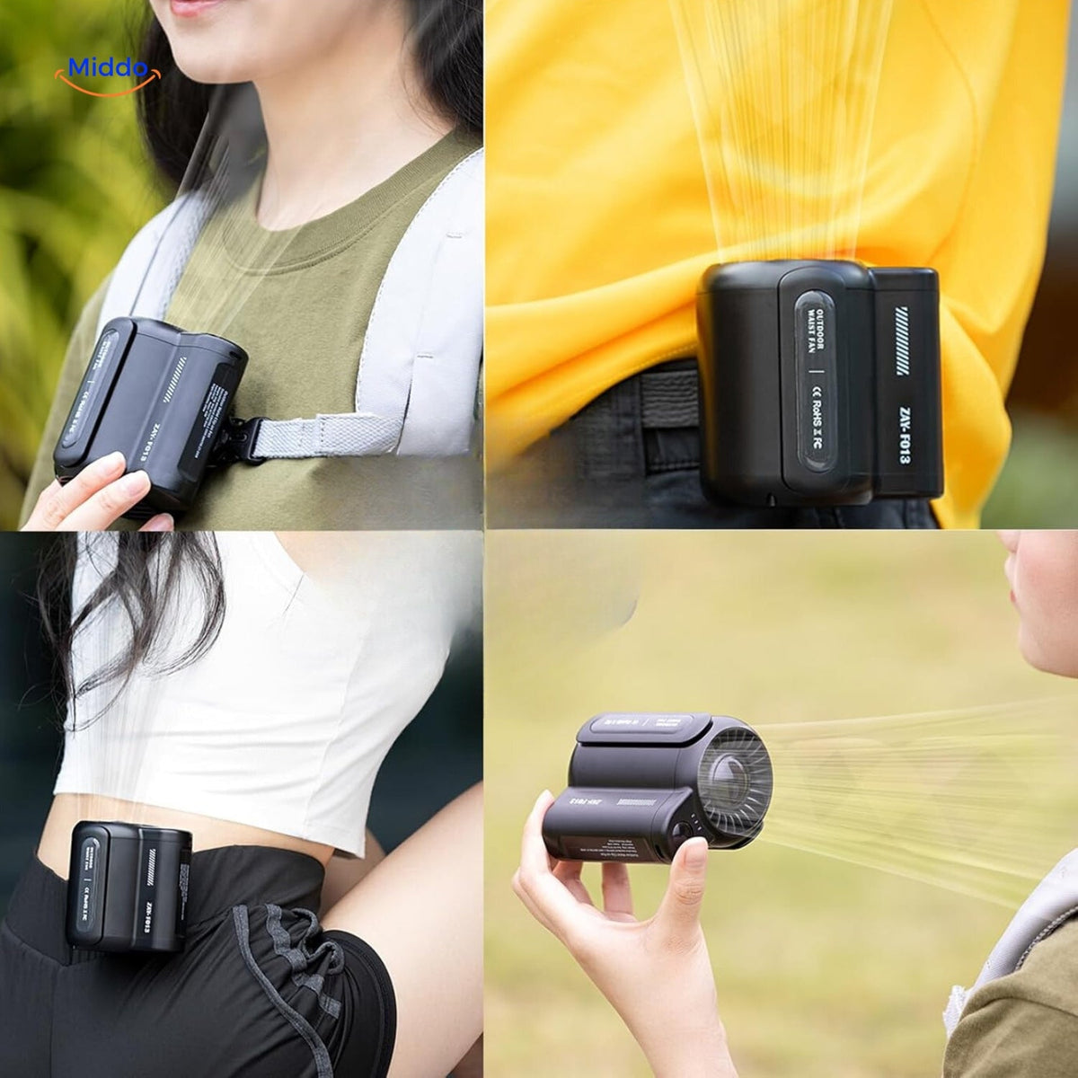 Krachtige mini-ventilator met dubbele clip voor wandelen, kamperen en andere activiteiten