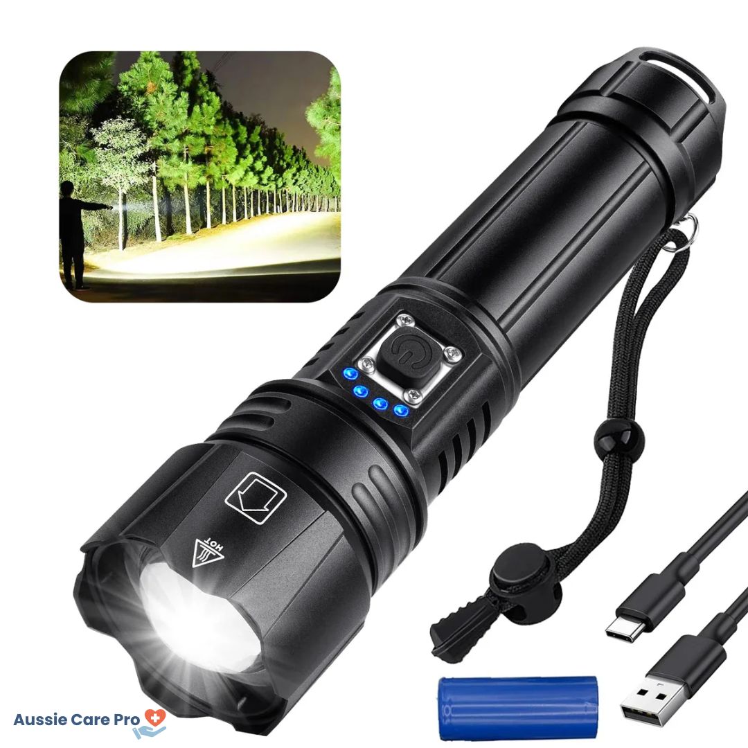 Krachtige oplaadbare led-zaklamp – 990.000 lumen