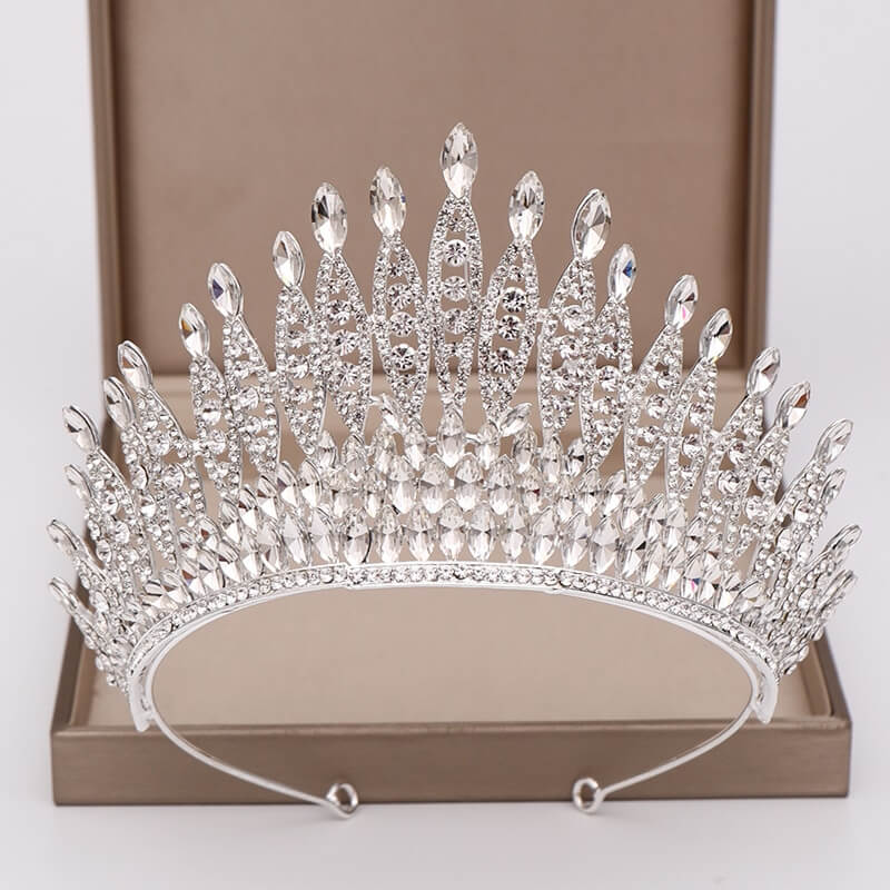 Kristallen tiara met strass-steentjes