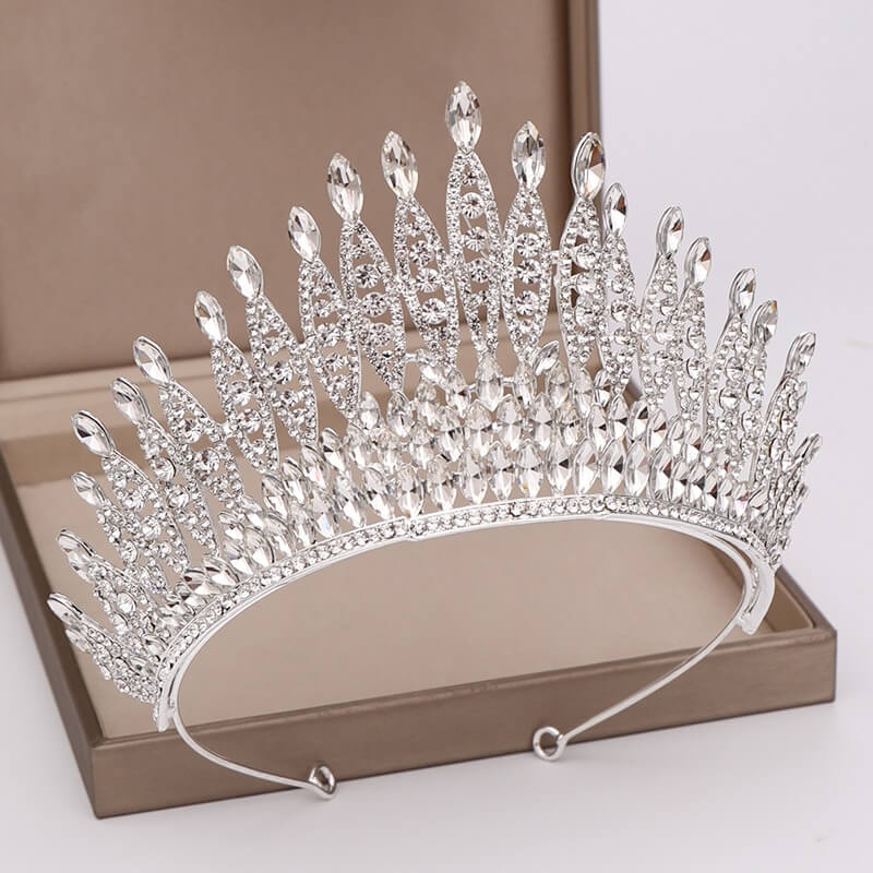 Kristallen tiara met strass-steentjes