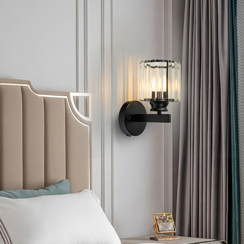 Kristallen wandlamp | Moderne wandlamp van glas en ijzer