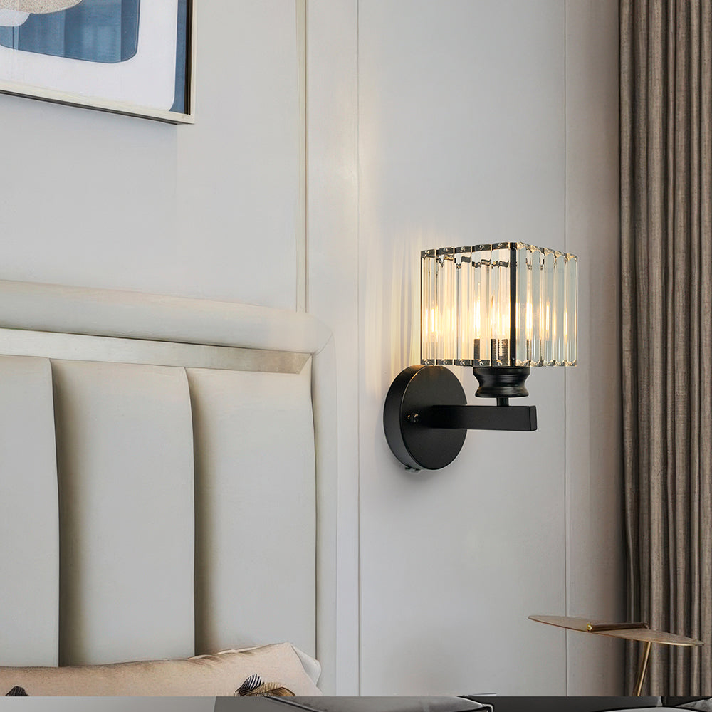 Kristallen wandlamp | Moderne wandlamp van glas en ijzer