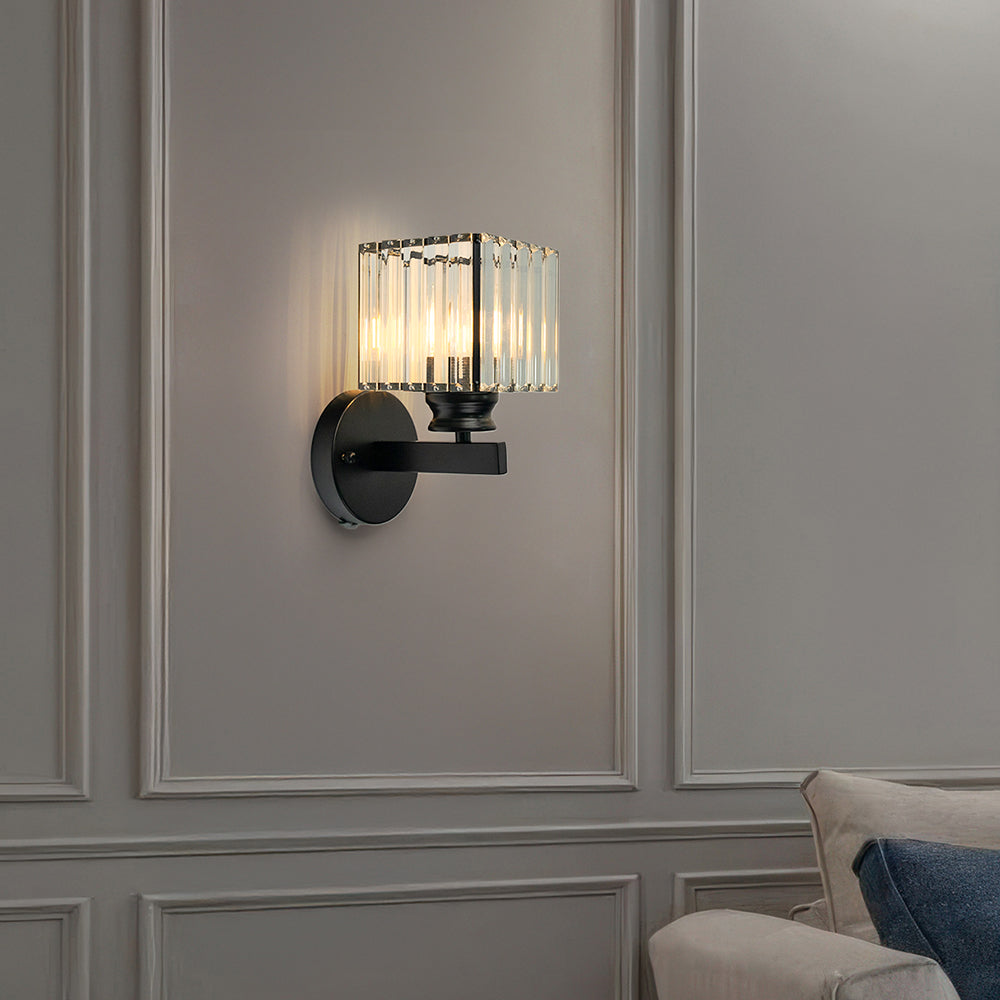 Kristallen wandlamp | Moderne wandlamp van glas en ijzer