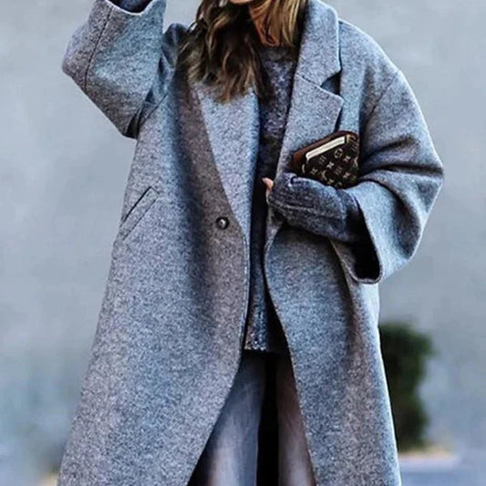 Lange oversized mantel voor dames
