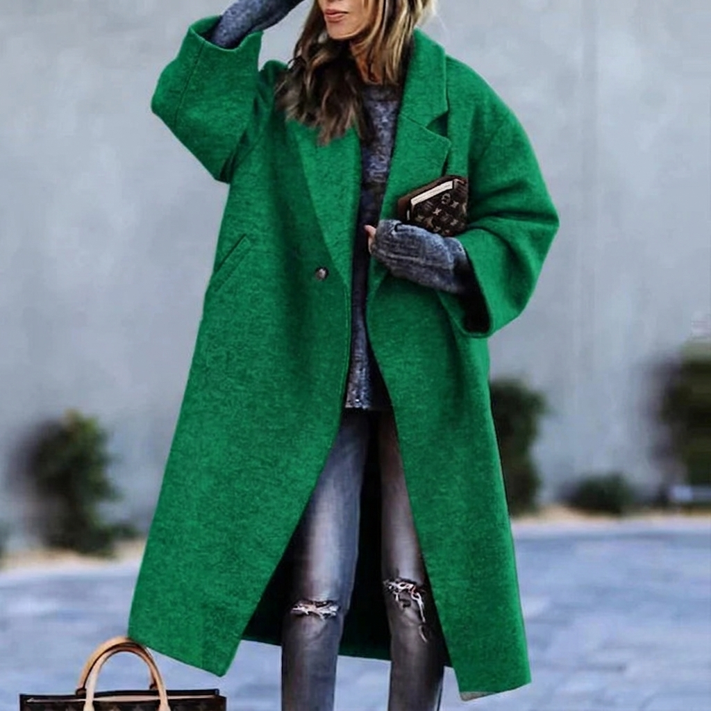 Lange oversized mantel voor dames
