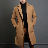 Lange slim-fit mantel voor heren