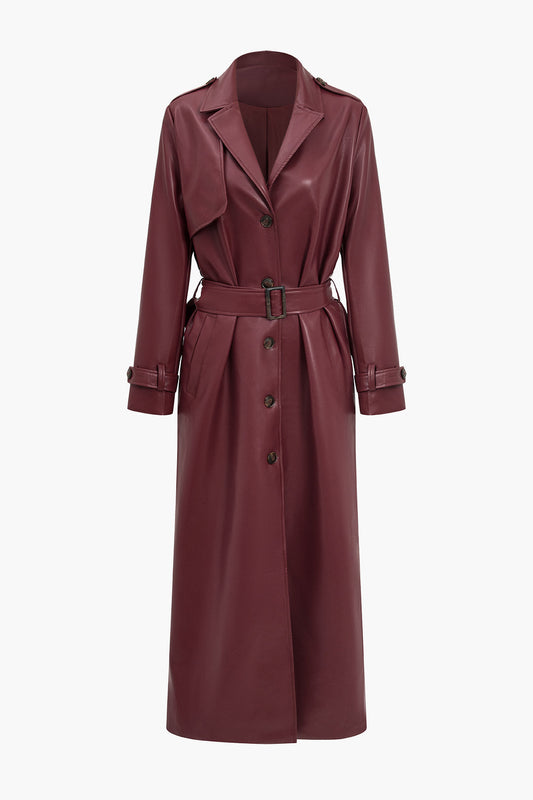 Lange trenchcoat met riem voor dames