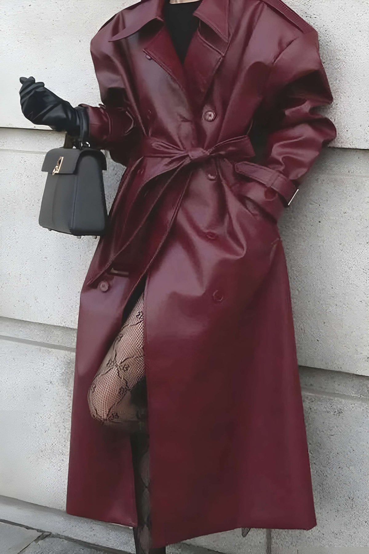 Lange trenchcoat met riem voor dames