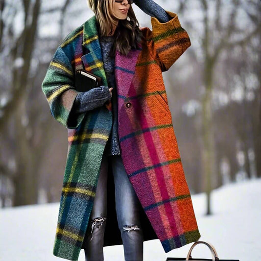 Lange warme damesmantel