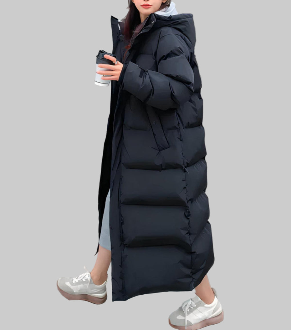 Lange waterdichte en winddichte parka voor dames