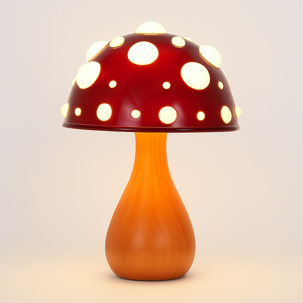 Led-tafellamp in paddenstoeldesign met warmwit licht