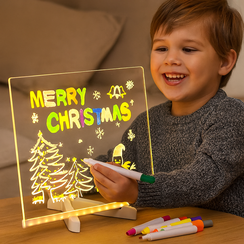 LED-tekentablet voor kinderen voor creatief en educatief plezier tijdens de feestdagen