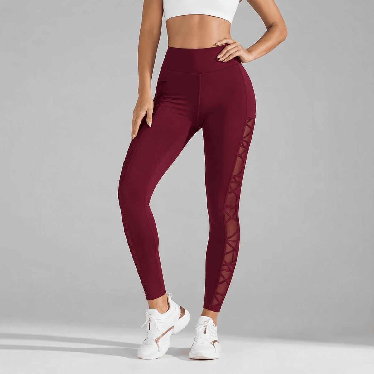 Legging met hoge taille en verborgen zak