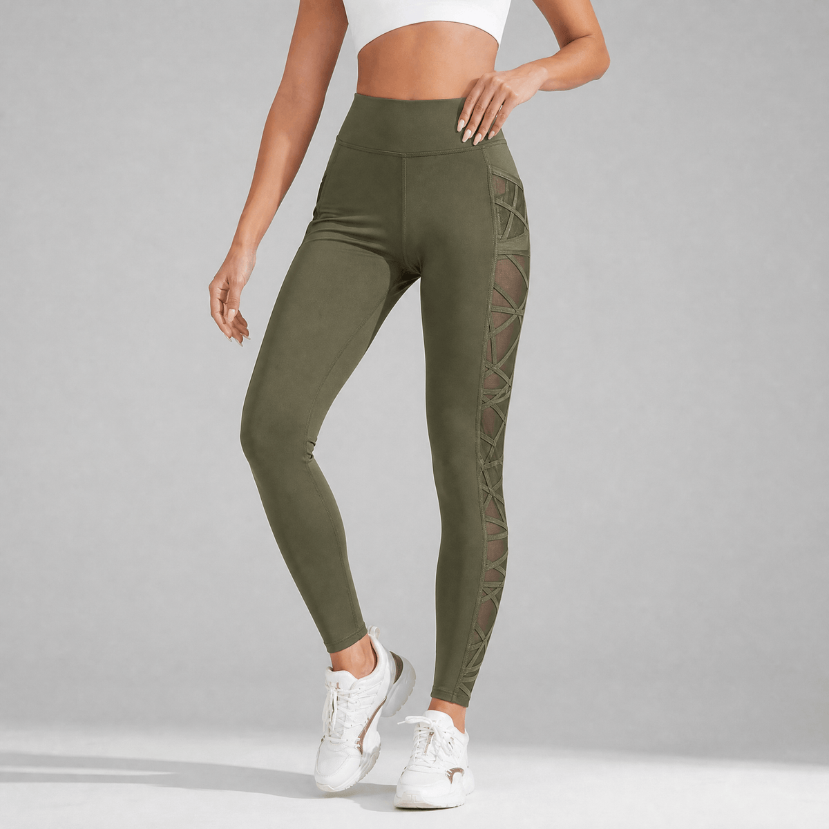 Legging met hoge taille en verborgen zak