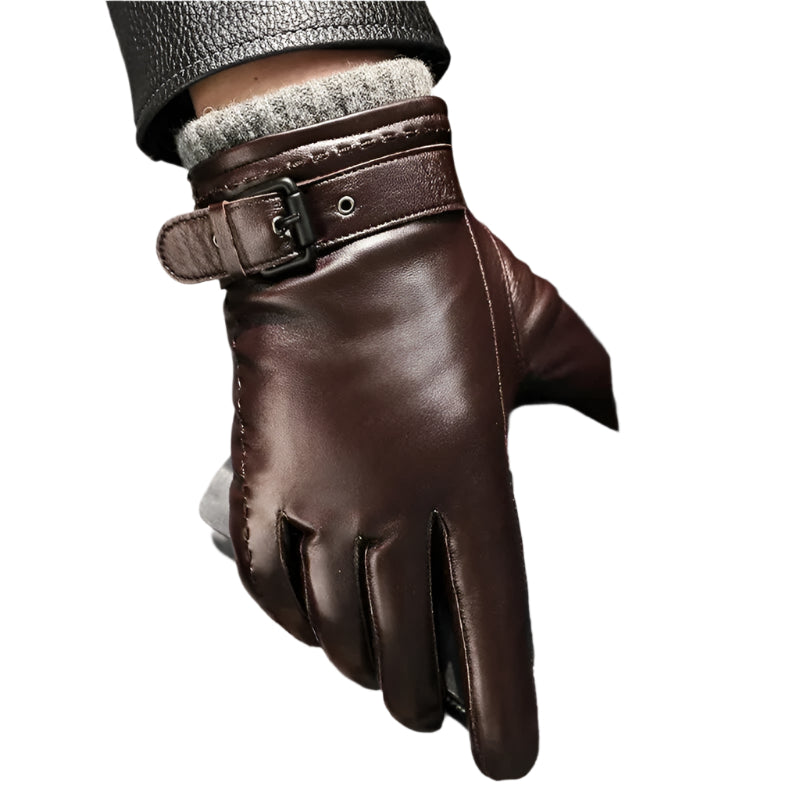 Leren herenhandschoenen met kasjmier voering