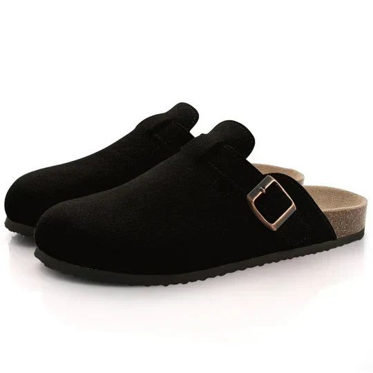 Leren kurken slippers voor dames