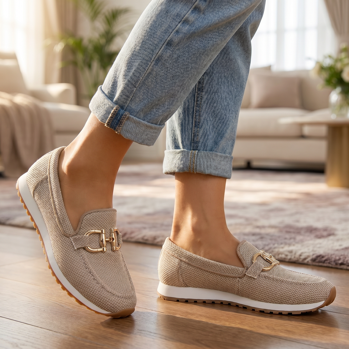 Leren loafers voor dames | Comfortabele orthopedische loafers | Gevoerde ondersteuning