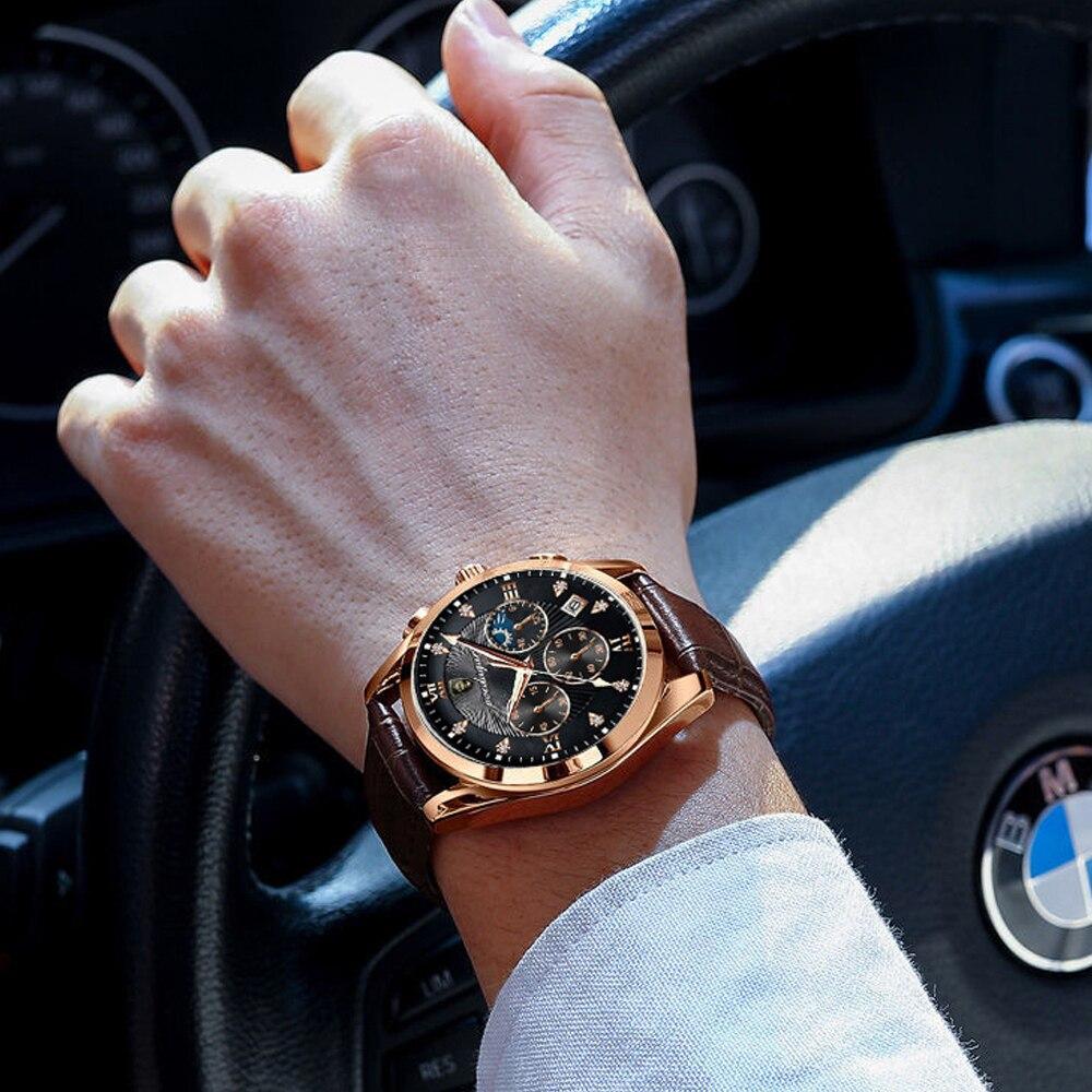 Leren premium herenhorloge