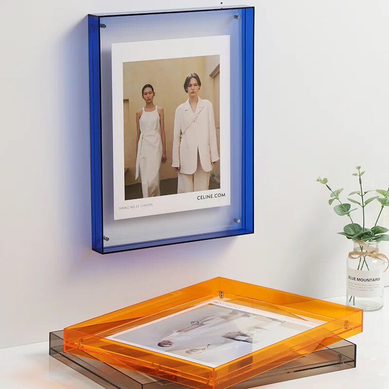 Levendig acryl displayframe – Moderne kleurrijke fotohouder