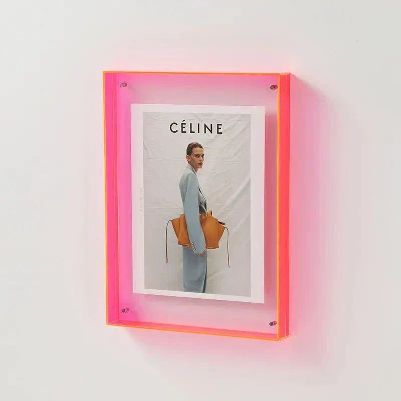 Levendig acryl displayframe – Moderne kleurrijke fotohouder