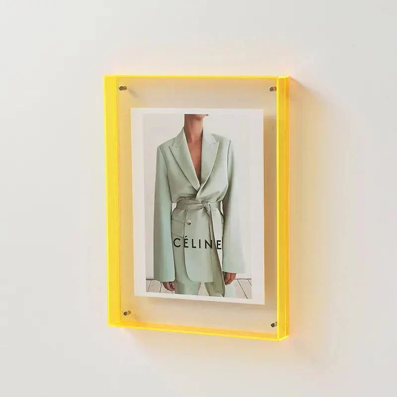 Levendig acryl displayframe – Moderne kleurrijke fotohouder