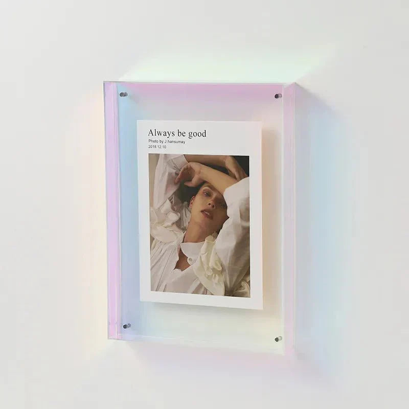Levendig acryl displayframe – Moderne kleurrijke fotohouder